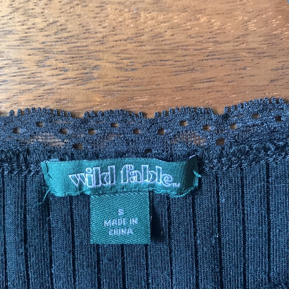 Y2K lace cropped black tank top - Picture 3 of 3